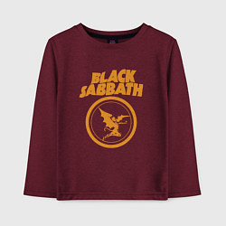 Лонгслив хлопковый детский Black Sabbath Vol 4 Рок группа, цвет: меланж-бордовый