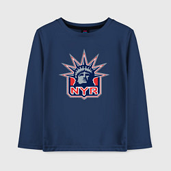 Лонгслив хлопковый детский Нью Йорк Рейнджерс New York Rangers, цвет: тёмно-синий