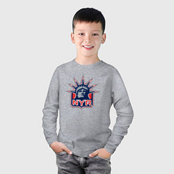 Лонгслив хлопковый детский Нью Йорк Рейнджерс New York Rangers, цвет: меланж — фото 2