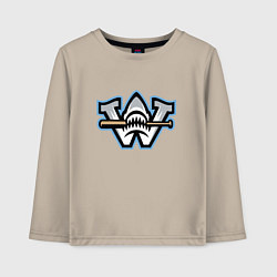 Лонгслив хлопковый детский Wilmington sharks - baseball team, цвет: миндальный