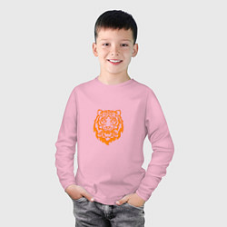 Лонгслив хлопковый детский Символ года тигренок оранжевый, цвет: светло-розовый — фото 2