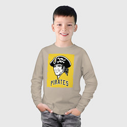 Лонгслив хлопковый детский Pittsburgh Pirates baseball, цвет: миндальный — фото 2