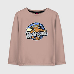 Лонгслив хлопковый детский Midland Rockhounds - baseball team, цвет: пыльно-розовый