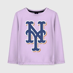 Лонгслив хлопковый детский New York Mets - baseball team, цвет: лаванда