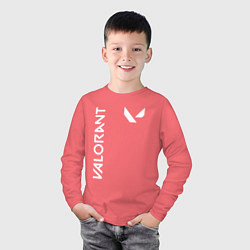 Лонгслив хлопковый детский Valorant - Logo, цвет: коралловый — фото 2