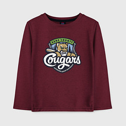 Лонгслив хлопковый детский Kane County Cougars - baseball team, цвет: меланж-бордовый