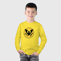 Лонгслив хлопковый детский Эмблема Загнивающий штат, цвет: желтый — фото 2