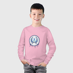 Лонгслив хлопковый детский Граффити страж, цвет: светло-розовый — фото 2