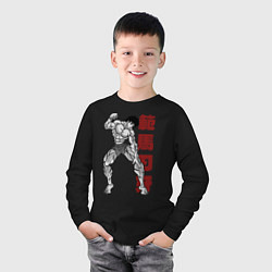 Лонгслив хлопковый детский Боец Баки Ханма, цвет: черный — фото 2