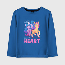 Лонгслив хлопковый детский My Little Pony Follow your heart, цвет: синий