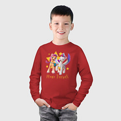 Лонгслив хлопковый детский Magic Pony Friends, цвет: красный — фото 2