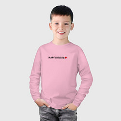 Лонгслив хлопковый детский Каргополь love black IV, цвет: светло-розовый — фото 2