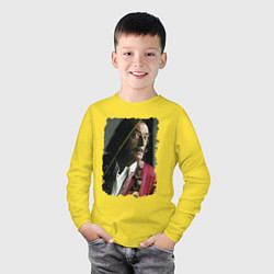 Лонгслив хлопковый детский Сальвадор Дали - сумасшедший старичелло!, цвет: желтый — фото 2