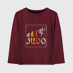 Лонгслив хлопковый детский Judo Warriors, цвет: меланж-бордовый