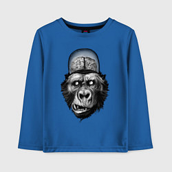 Лонгслив хлопковый детский Gorilla brains, цвет: синий