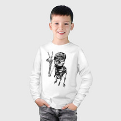 Лонгслив хлопковый детский Skeleton dude, цвет: белый — фото 2