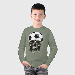 Лонгслив хлопковый детский Футбольный судья, цвет: авокадо — фото 2