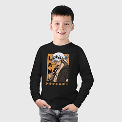 Лонгслив хлопковый детский Трафальгар Ло, цвет: черный — фото 2
