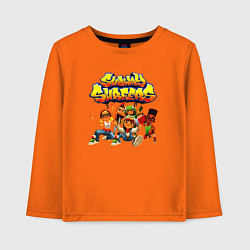 Лонгслив хлопковый детский Subway Surfers персонажи, цвет: оранжевый