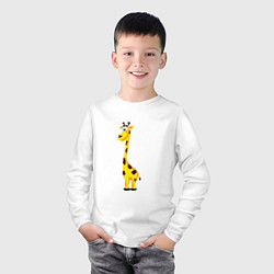 Лонгслив хлопковый детский Веселый жирафик, цвет: белый — фото 2