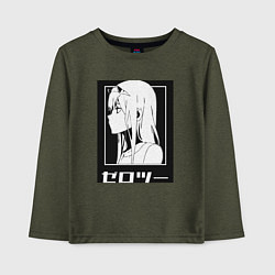 Лонгслив хлопковый детский Zero Two 01, цвет: меланж-хаки