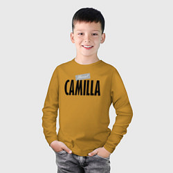 Лонгслив хлопковый детский Unreal Camilla, цвет: горчичный — фото 2