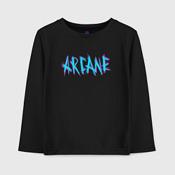 Лонгслив хлопковый детский ARCANE LEAGUE OF LEGENDS NEON LOGO, цвет: черный