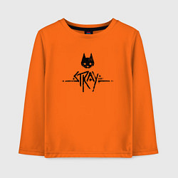Лонгслив хлопковый детский Stray: Black Logo, цвет: оранжевый