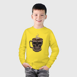 Лонгслив хлопковый детский Убийственный кофе, цвет: желтый — фото 2