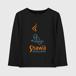 Лонгслив хлопковый детский Senior Shawa Developer, цвет: черный