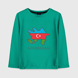 Лонгслив хлопковый детский Map Azerbaijan, цвет: зеленый