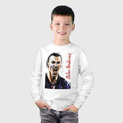 Лонгслив хлопковый детский Zlatan Ibrahimovich - striker, Milan, цвет: белый — фото 2