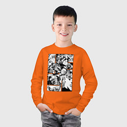 Лонгслив хлопковый детский Дио Брандо Панель манги, цвет: оранжевый — фото 2