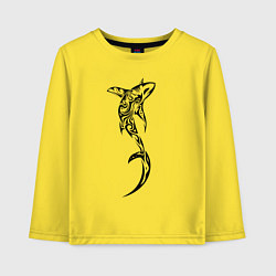Лонгслив хлопковый детский Акула-лисица, татуировка, цвет: желтый