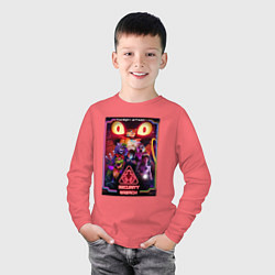 Лонгслив хлопковый детский Five Nights at Freddys 5 poster, цвет: коралловый — фото 2