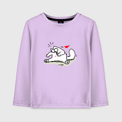 Лонгслив хлопковый детский Кот Саймон Сердечко Love, цвет: лаванда