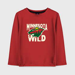 Лонгслив хлопковый детский Миннесота Уайлд, Minnesota Wild, цвет: красный