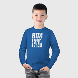 Лонгслив хлопковый детский Boxing бой, цвет: синий — фото 2