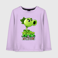 Лонгслив хлопковый детский Plants vs Zombies Горохострел, цвет: лаванда