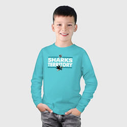 Лонгслив хлопковый детский SHARKS TERRITORY САН-ХОСЕ ШАРКС, цвет: бирюзовый — фото 2