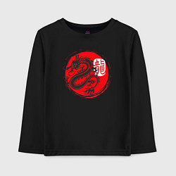 Лонгслив хлопковый детский Ниндзя дракон Япония, цвет: черный