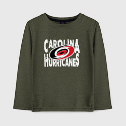 Лонгслив хлопковый детский Каролина Харрикейнз, Carolina Hurricanes, цвет: меланж-хаки