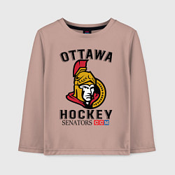 Лонгслив хлопковый детский OTTAWA SENATORS ОТТАВА СЕНАТОРЗ, цвет: пыльно-розовый