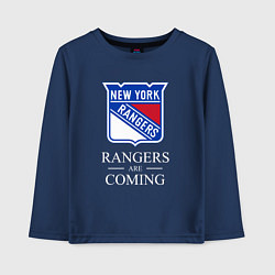 Лонгслив хлопковый детский Rangers are coming, Нью Йорк Рейнджерс, New York R, цвет: тёмно-синий