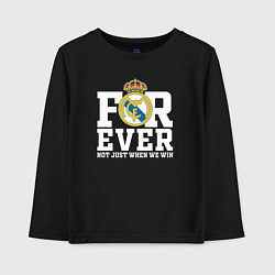 Лонгслив хлопковый детский Real Madrid, Реал Мадрид FOREVER NOT JUST WHEN WE, цвет: черный