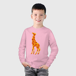 Лонгслив хлопковый детский Лиственный жираф, цвет: светло-розовый — фото 2