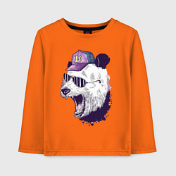 Лонгслив хлопковый детский Cool panda!, цвет: оранжевый