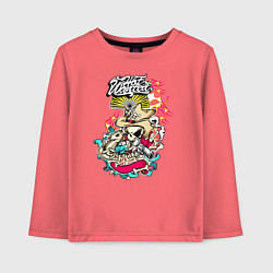 Детский лонгслив Скелет с пистолетом