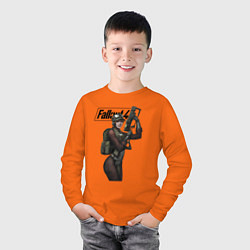 Лонгслив хлопковый детский Fallout Hero, цвет: оранжевый — фото 2