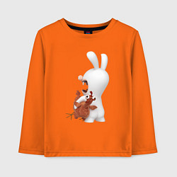 Лонгслив хлопковый детский Бешеный кролик и курица, цвет: оранжевый